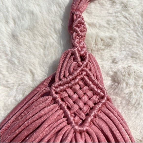 PQ M/L Mila Top and Ruched Teeny Bikini Bottom in Pink Pearl - Picture 7 of 8